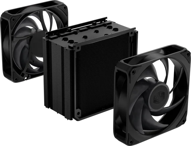 Exploded dual-fan airflow configuration